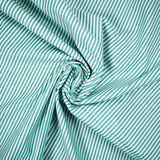 Coton tissé teint rayure verte fond blanc