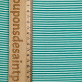 Polyviscose tissée-teinte rayure blanche et menthe