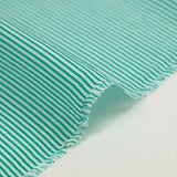 Polyviscose tissée-teinte rayure blanche et menthe