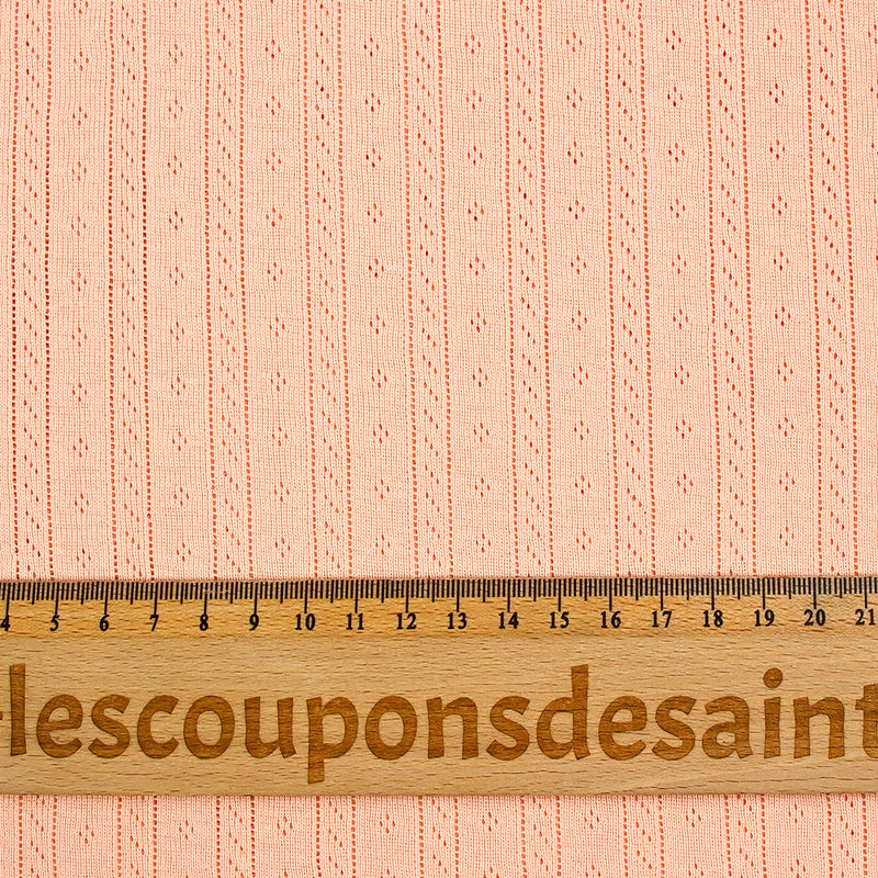 Jersey pointelle 100% coton saumon