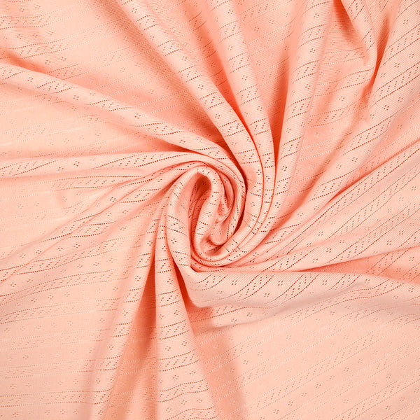 Jersey pointelle 100% coton saumon