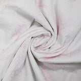 Polycoton froissé et brodé fleurs rose