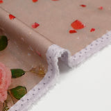 Viscose imprimée rosier fond beige rosé