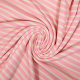 Maille Milano rayure écrue fond rose