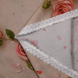 Viscose imprimée rosier fond beige rosé