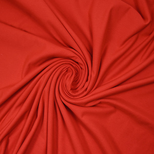 Jersey de coton fin flammé rouge vermeil