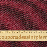 Maille tricot chevrons métallisée doré fond framboise