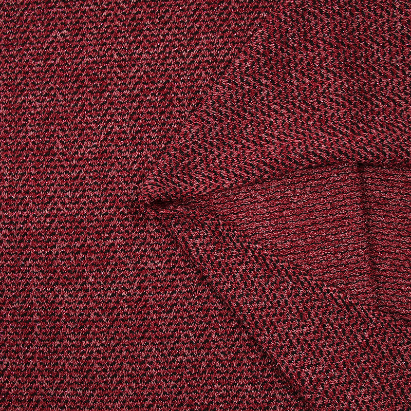 Maille tricot chevrons métallisée doré fond framboise