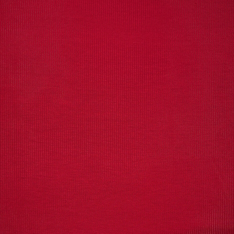 Maille côtelée polyester fine rouge