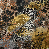 Mousseline imprimée esprit savane fond marron