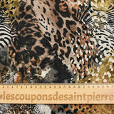 Mousseline imprimée esprit savane fond marron