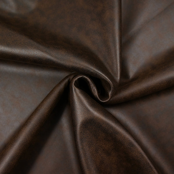 Simili cuir aspect vieilli cacao envers jersey fond chocolat