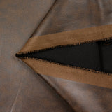 Simili cuir aspect vieilli cacao envers jersey fond chocolat