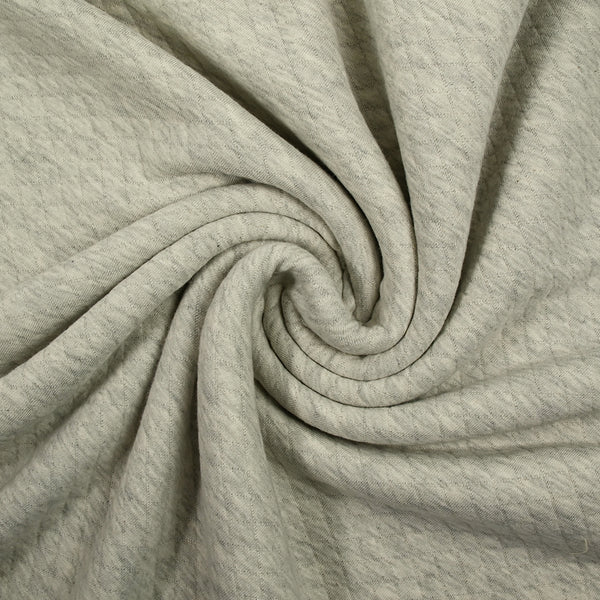 Jersey matelassé polycoton gris chiné clair