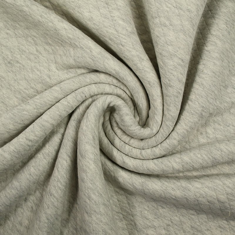 Matelassian jersey polycoton gray chiné light