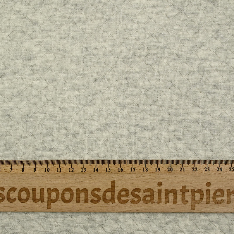 Matelassian jersey polycoton gray chiné light