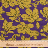 Viscose printed madness of flowers purple melts