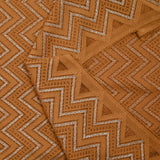 Maille dentelle chevron lurex camel