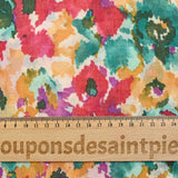 Turquoise, red and orange polycoton sail printed.