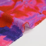 Viscose tissée imprimée brume bleu et rose
