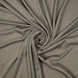 Maille côtelée polyester fine taupe