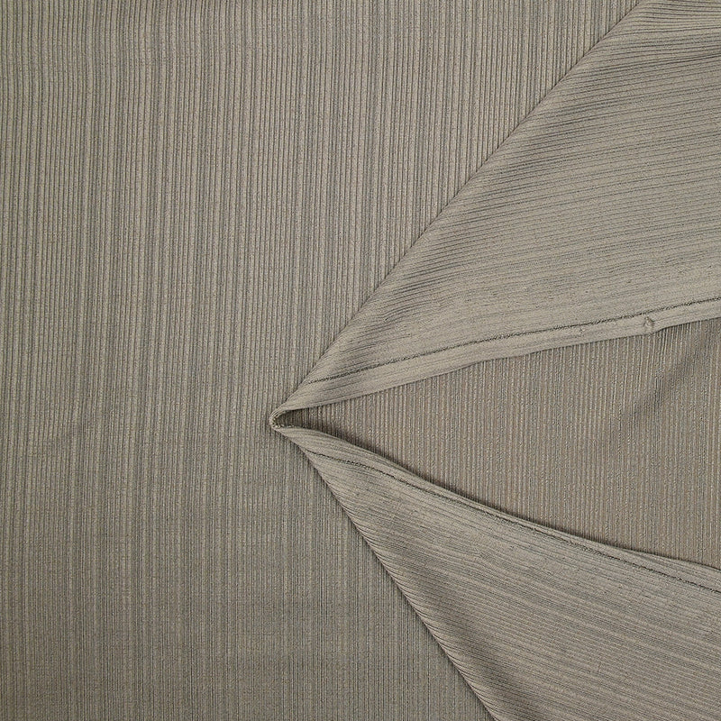 Maille côtelée polyester fine taupe