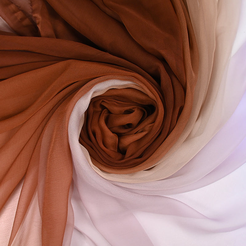 Mousseline 100% Tie & Dye Brown and Mauve