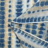 Polycotton sail printed blue bone and beige white background