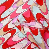 Satin de polyester psychédélique rose violet et bleu ciel