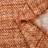 Tweed de coton brique et orange