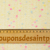 Wool blend tweed pink and blue confetti yellow background