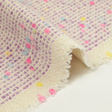 Mezcla de lana tweed confeti rosa y azul fondo morado