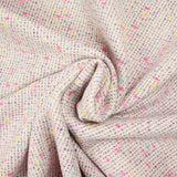 Mezcla de lana tweed confeti rosa y azul fondo morado