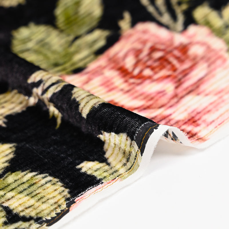 Striped velvet breakdown Bouquet of black background