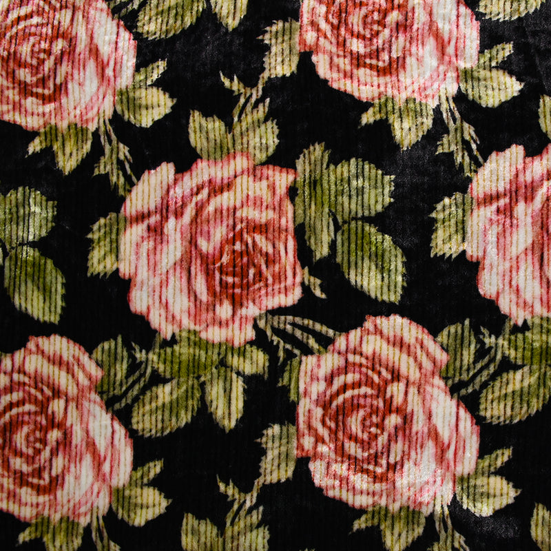 Striped velvet breakdown Bouquet of black background