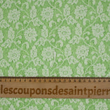 Maille dentelle ajourée Flore vert pomme