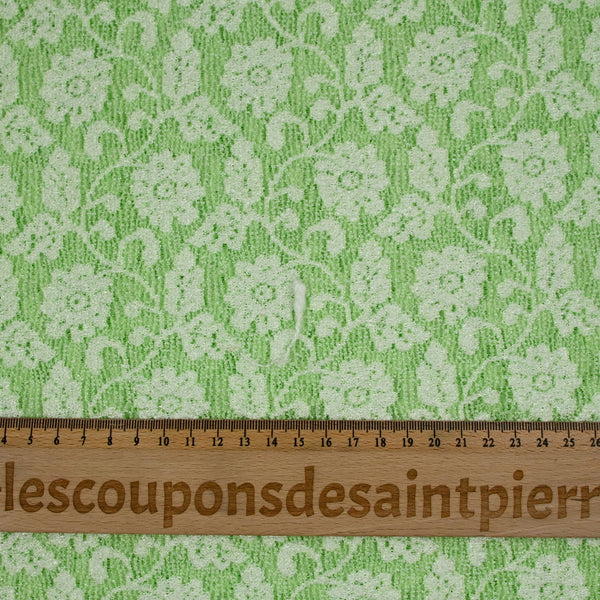 Maille dentelle ajourée Flore vert pomme