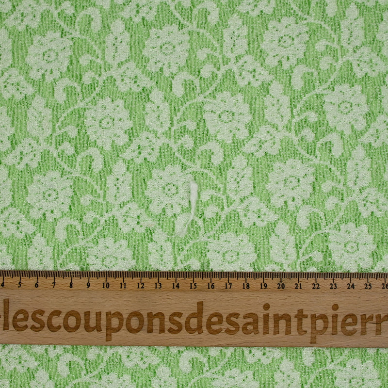 Maille dentelle ajourée Flore vert pomme