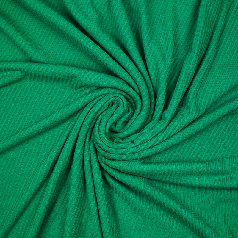 Maille côtelée viscose Barbara vert émeraude