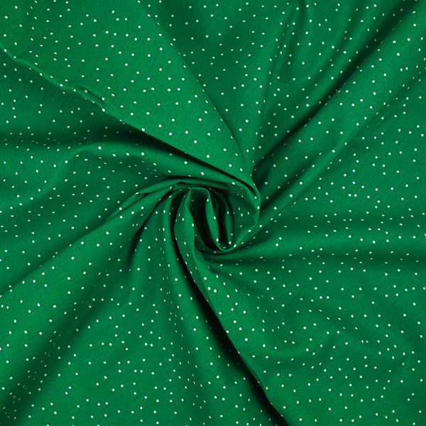 Popeline de coton imprimée confettis fond vert