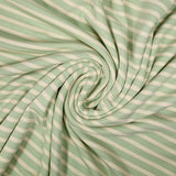 Maille Milano rayure écrue fond vert d'eau
