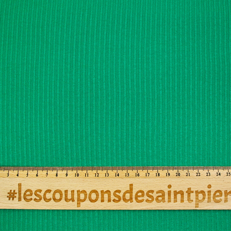 Maille côtelée viscose Barbara vert émeraude