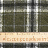 Flanelle matelassée à carreaux Adèle kaki