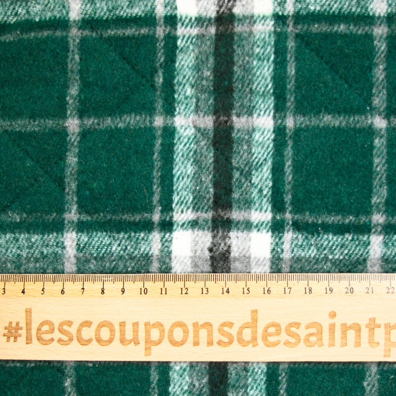Flanelle matelassée à carreaux Adèle vert bouteille
