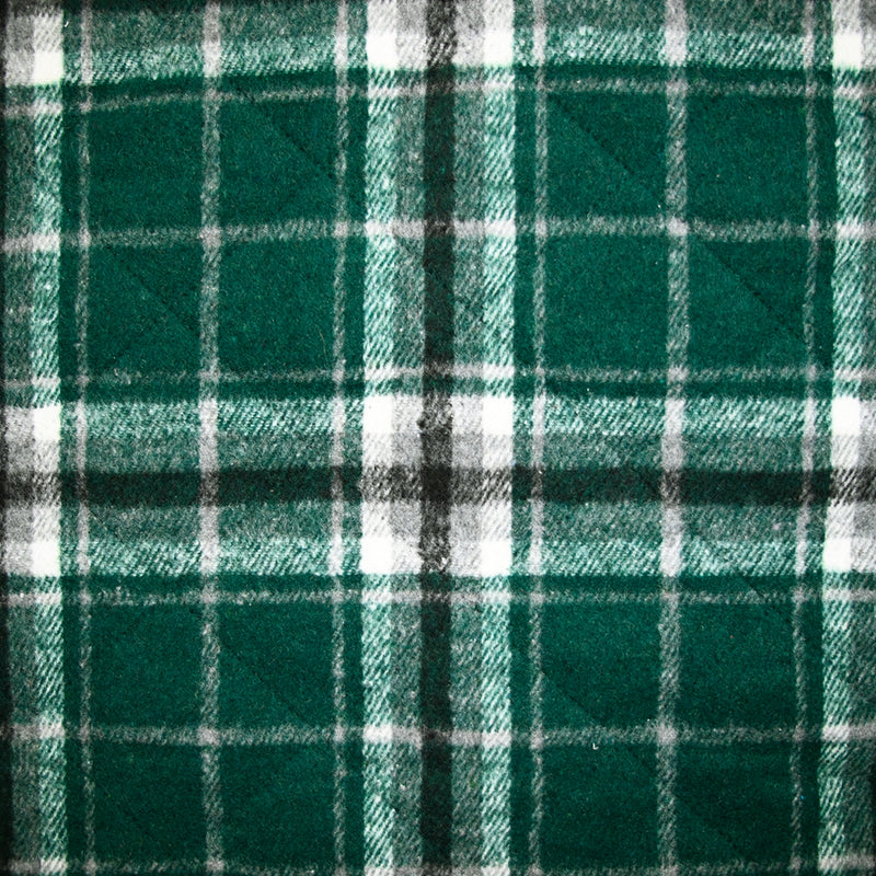 Flanelle matelassée à carreaux Adèle vert bouteille