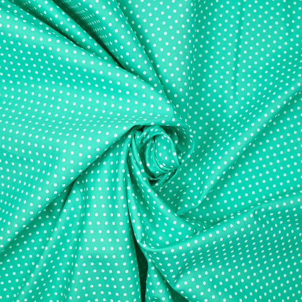 Coton imprimé pois 2mm fond vert