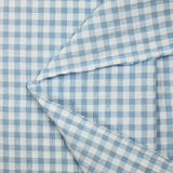 Polycoton vichy seersucker bleu et blanc