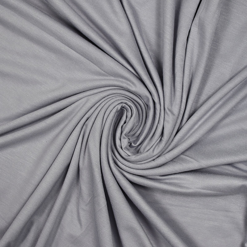 Jersey de coton fin brillant gris mauve