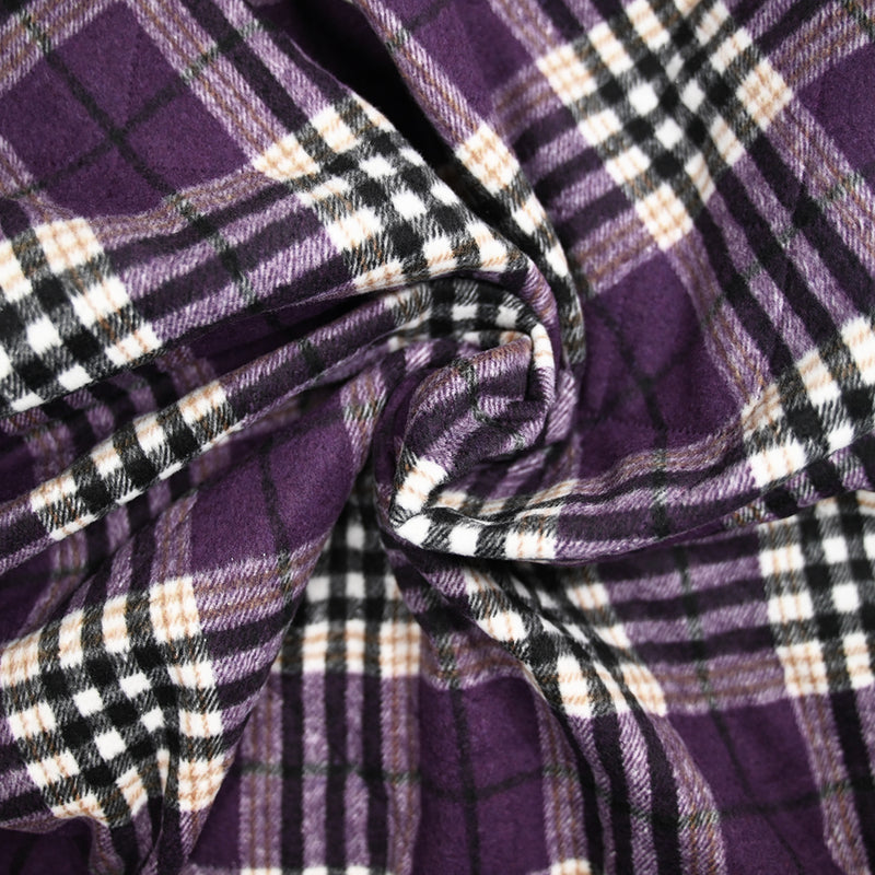 Flanelle matelassée à carreaux Carolina violet