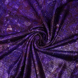 Maille polyester lamée psychédélique fond violet